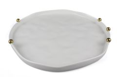 BEYAZ GOLD TOPLU PORSELEN SERVİS TABAK 33CM