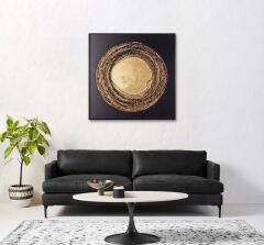 SİYAH ALTIN TAŞLI TABLO 100X100CM