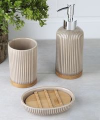 BAMBU KAHVE 3'LÜ BANYO SET