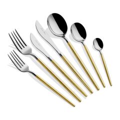 ALMERİA GOLD DEKORLU 24K 6 KİŞİLİK 42 PARÇA ÇATAL KAŞIK BIÇAK SETİ