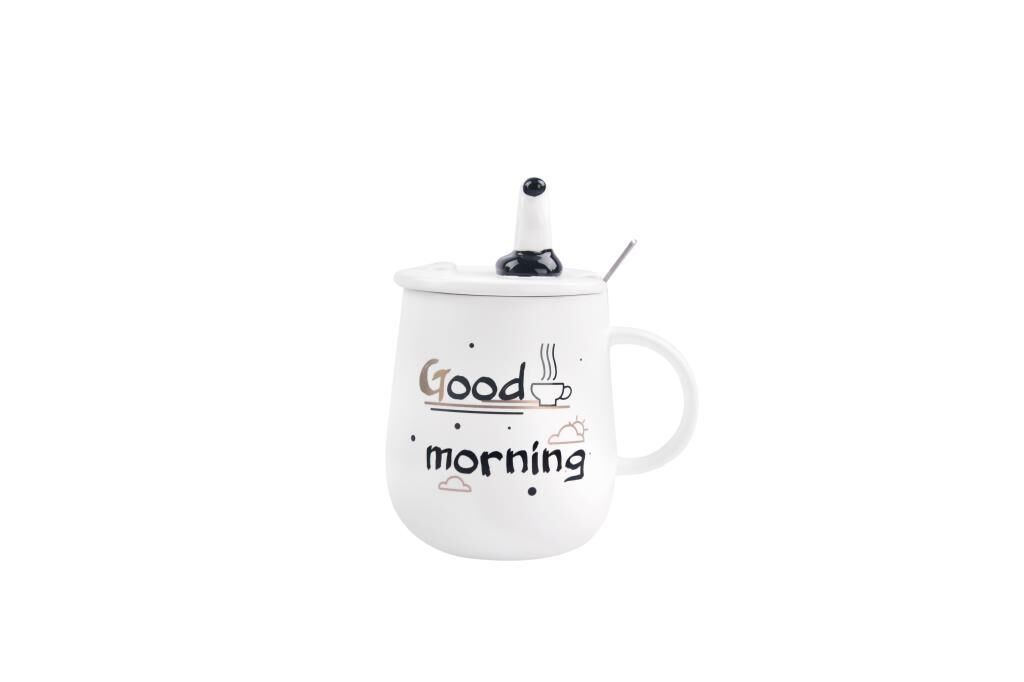 BEYAZ SAAT KAPAKLI KUPA 420ML