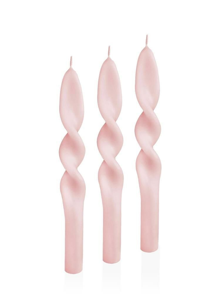 BURGU 3'LÜ ŞAMDAN MUM BLUSH 25CM