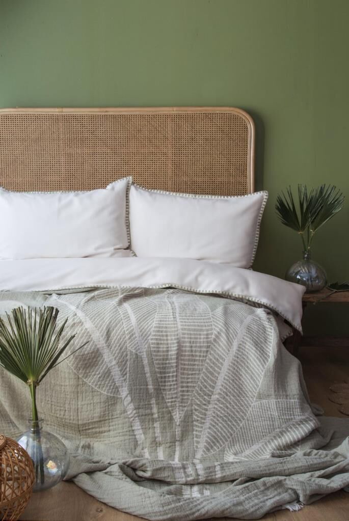 JUNE ADAÇAYI MÜSLİN ÇİFT KİŞİLİK NEVRESİM&YATAK ÖRTÜSÜ SET