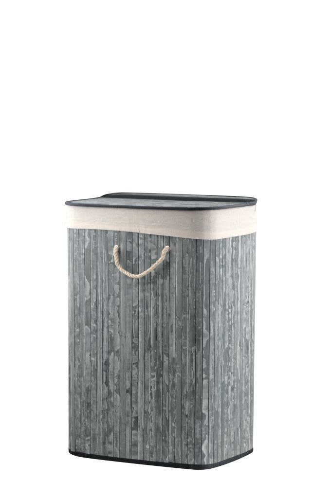 BAMBU GRİ KATLANIR ÇAMAŞIR SEPETİ 62CM