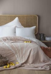 JUNE BEJ MÜSLİN ÇİFT KİŞİLİK NEVRESİM&YATAK ÖRTÜSÜ SET