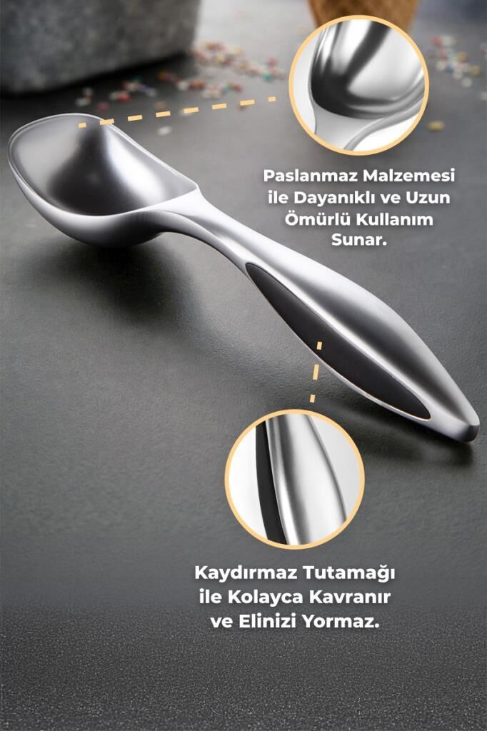 PRIMANOVA SATINE NİKEL KAPLAMA DONDURMA KAŞIĞI