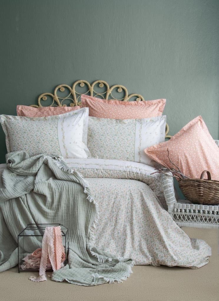 SAGE ADAÇAYI MÜSLİN ÇİFT KİŞİLİK NEVRESİM&YATAK ÖRTÜSÜ SET