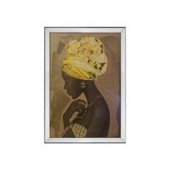 SİYAH KOLYELİ AFRİKALI KADIN TABLO 70x100cm