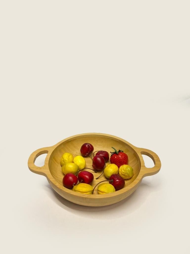 BAMBU KULPLU SUNUM TABAK/KASE 18CM