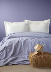 PURE LİLA NAKIŞLI LUKS ÇİFT KİŞİLİK PİKE SETİ