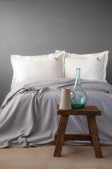 PURE GRİ NAKIŞLI LUKS ÇİFT KİŞİLİK PİKE SETİ