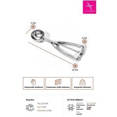 PRIMANOVA SATINE NİKEL KAPLAMA DONDURMA KAŞIĞI