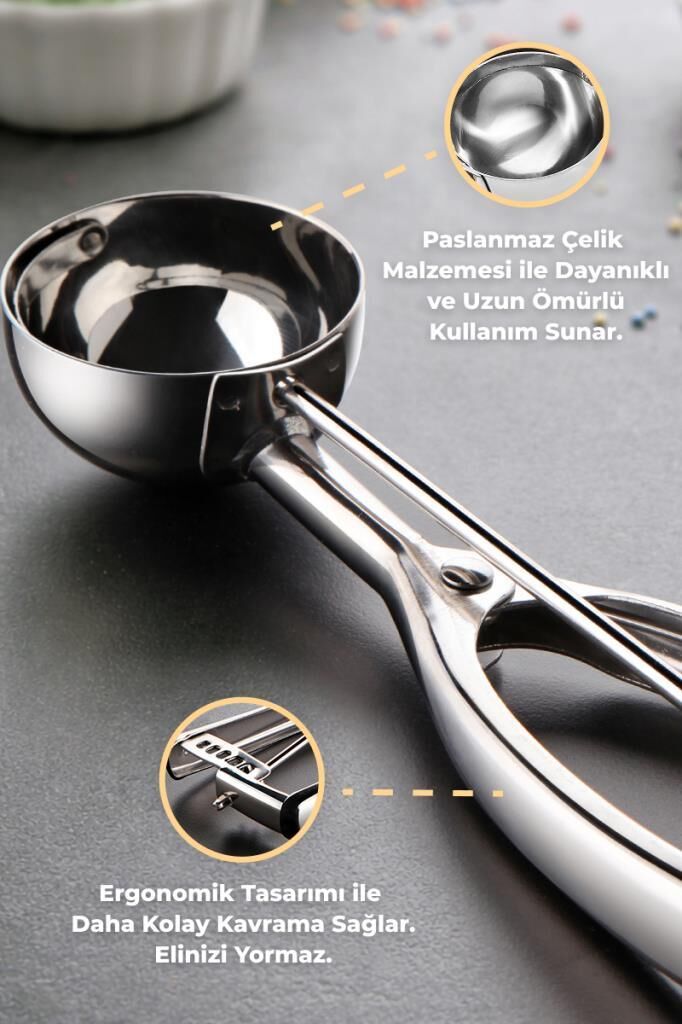 PRIMANOVA SATINE NİKEL KAPLAMA DONDURMA KAŞIĞI