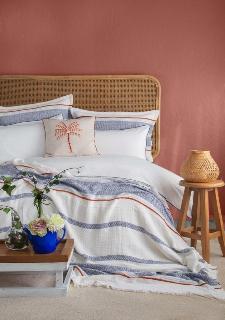 CALI INDIGO ÇİFT KİŞİLİK PAMUK YATAK ÖRTÜSÜ