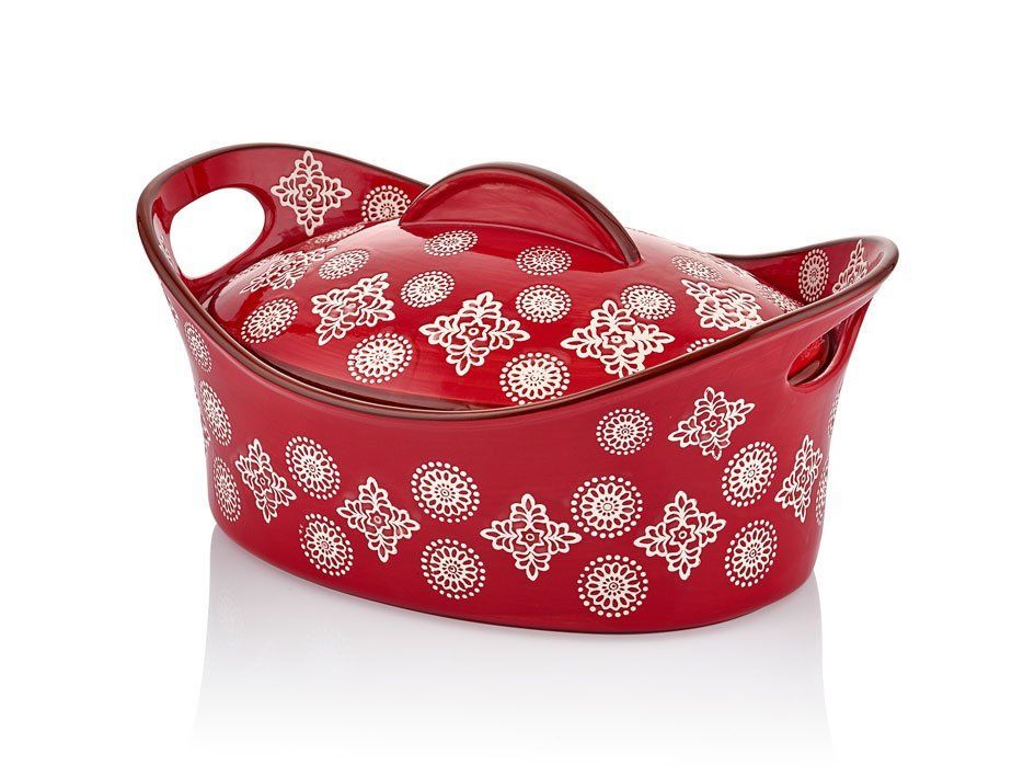 KIRMIZI KAPAKLI OVAL TENCERE 31CM