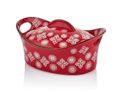 KIRMIZI KAPAKLI OVAL TENCERE 31CM