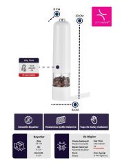 PRIMANOVA TUZ&KARABİBER DEĞİRMENİ PİLLİ BEYAZ