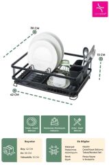 BIANKA ALÜMİNYUM PASLANMAZ BULAŞIKLIK SİYAH 42X30X13CM