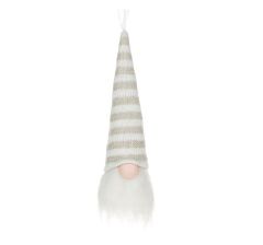 KREM BEYAZ NOEL IŞIKLI CÜCE DEKOR 19CM