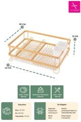 BIANKA ALÜMİNYUM PASLANMAZ BULAŞIKLIK GOLD 42X30X13CM