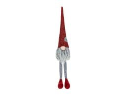 KIRMIZI GRİ OTURAN NOEL CÜCE DEKOR 52CM