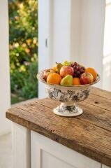 SCOTTISH GARDEN EMAYE AYAKLI KASE/MEYVELİK 28CM