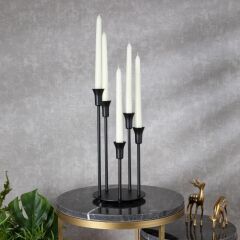 TIFFANY SİYAH 5'Lİ MUMLUK