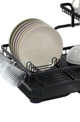 BIANKA ALÜMİNYUM PASLANMAZ İKİ KATLI BULAŞIKLIK SİYAH 57X38X27CM