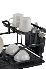 BIANKA ALÜMİNYUM PASLANMAZ İKİ KATLI BULAŞIKLIK SİYAH 57X38X27CM