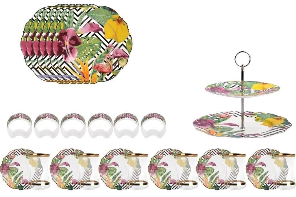 TROPİK DESEN 6 KİŞİLİK 27 PARÇA SERVİS SETİ