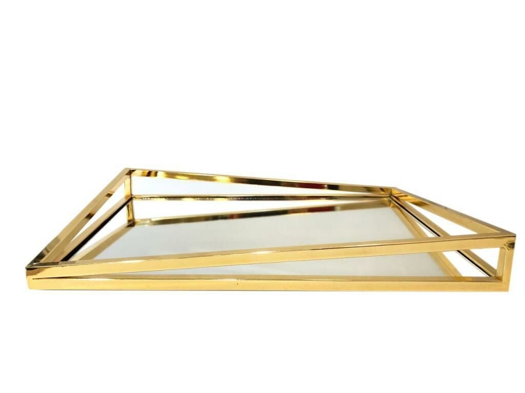 ASİMETRİK ALTIN DİKDÖRTGEN TEPSİ 40CM