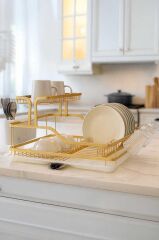 BIANKA ALÜMİNYUM PASLANMAZ İKİ KATLI BULAŞIKLIK GOLD 57X38X27CM