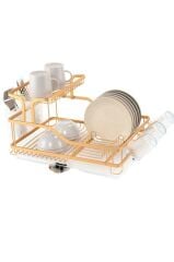 BIANKA ALÜMİNYUM PASLANMAZ İKİ KATLI BULAŞIKLIK GOLD 57X38X27CM