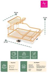 BIANKA ALÜMİNYUM PASLANMAZ İKİ KATLI BULAŞIKLIK GOLD 57X38X27CM