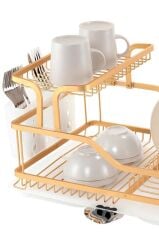 BIANKA ALÜMİNYUM PASLANMAZ İKİ KATLI BULAŞIKLIK GOLD 57X38X27CM