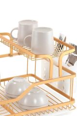 BIANKA ALÜMİNYUM PASLANMAZ İKİ KATLI BULAŞIKLIK GOLD 57X38X27CM