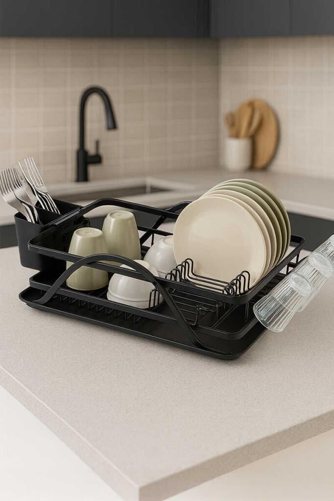 BIANKA ALÜMİNYUM PASLANMAZ BULAŞIKLIK SİYAH 60X38X15CM