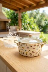 PETIT FLEUR COLLECTION EMAYE KIZARTMA TENCERESİ 22CM