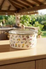 PETIT FLEUR COLLECTION EMAYE KIZARTMA TENCERESİ 22CM