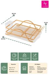 BIANKA ALÜMİNYUM PASLANMAZ BULAŞIKLIK GOLD 60X38X15CM