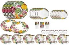 TROPİK DESEN 6 KİŞİLİK 42 PARÇA KAHVALTI TAKIMI
