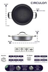 CİRCULON CAM KAPAKLI SIĞ TENCERE 24CM