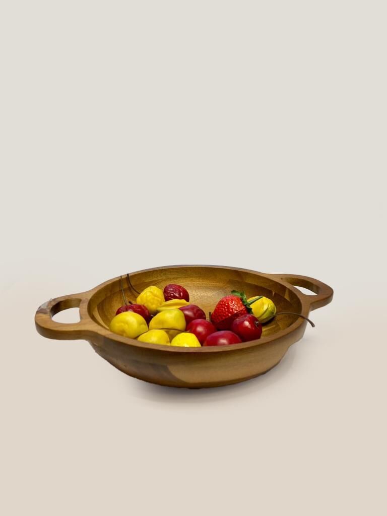 AKASYA KULPLU 4'LÜ SUNUM TABAK/KASE 15CM