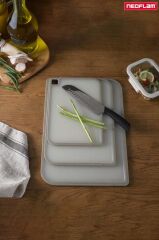 FİKA GRİ 3 PARÇA KESME TAHTASI SETİ