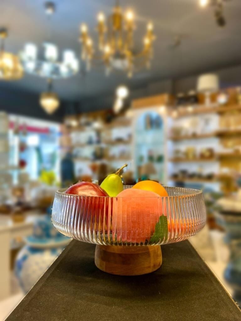 AKASYA AYAKLI CAM KASE 24X12CM