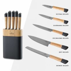MAPLE BLACK 6 PARÇA BIÇAK SETİ