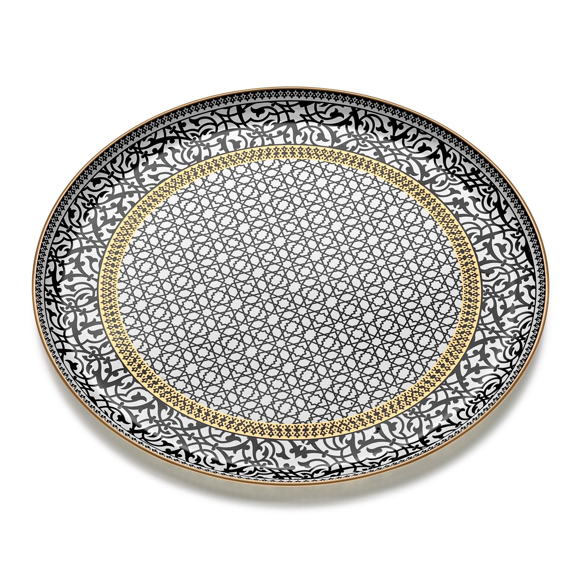 PARLA MAT ALTIN CAM TEPSİ