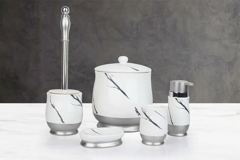BEYAZ GÜMÜŞ 5'Lİ BANYO SET