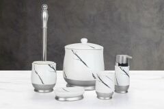 BEYAZ GÜMÜŞ 5'Lİ BANYO SET