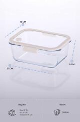 FİKA GLACE BEJ VAKUMLU SAKLAMA KABI 1200 ML